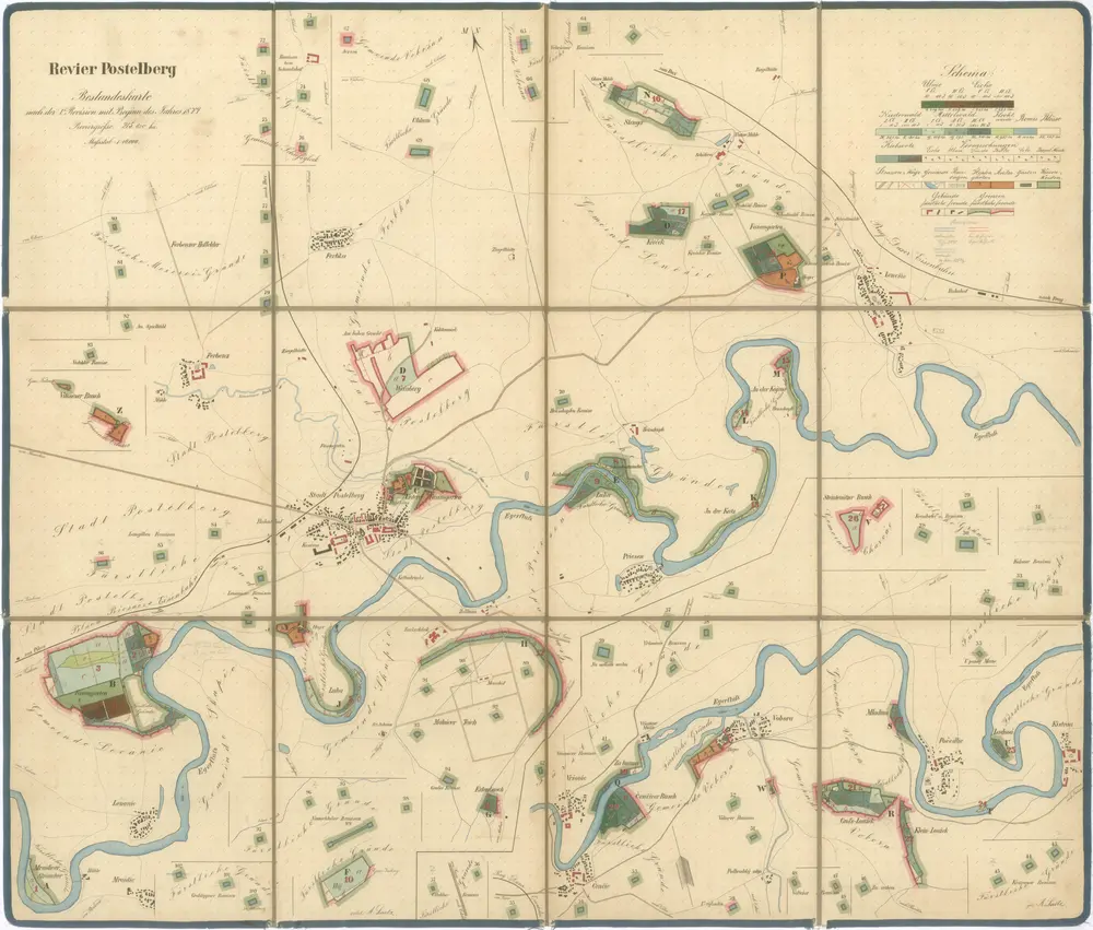 Porostní mapa polesí Postoloprty, druhý exemplář 1