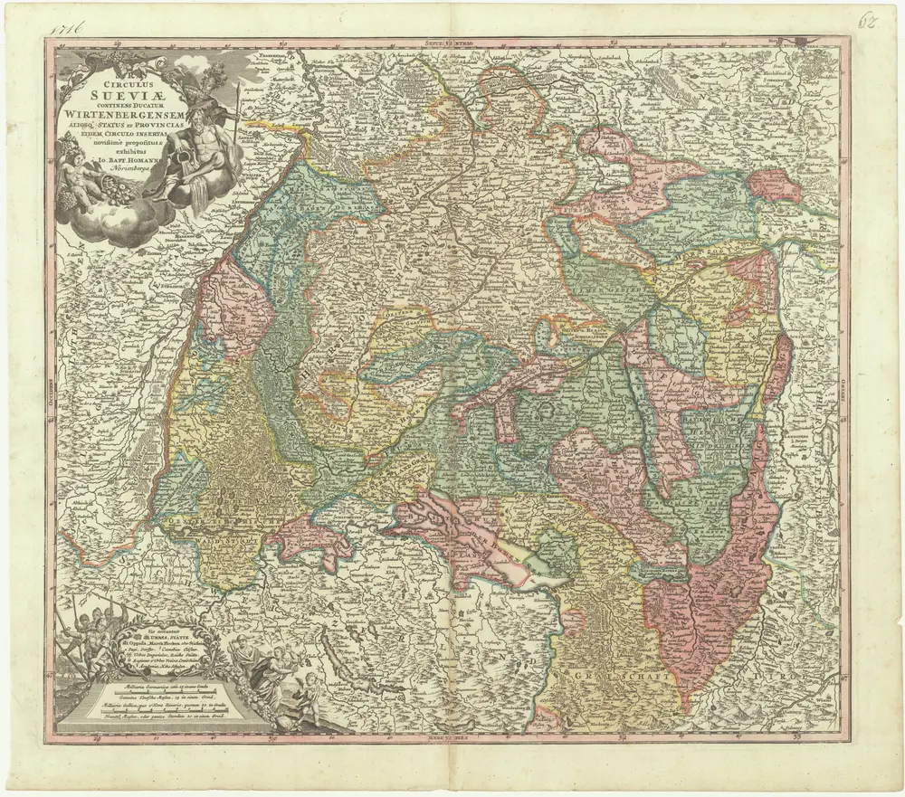 Circulus Sueviae continens ducatum Wirtenbergensem aliosq. status et provincias eidem, circulo insertas