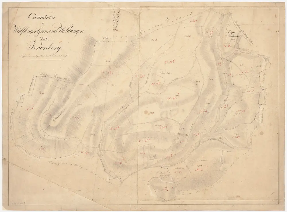 Wülflingen: Gemeinde- und Kirchgemeindewaldungen: Gemeindewaldungen Chomberg (Komberg, Kornberg, Kronberg), Eigen; Grundriss (Tab. I)