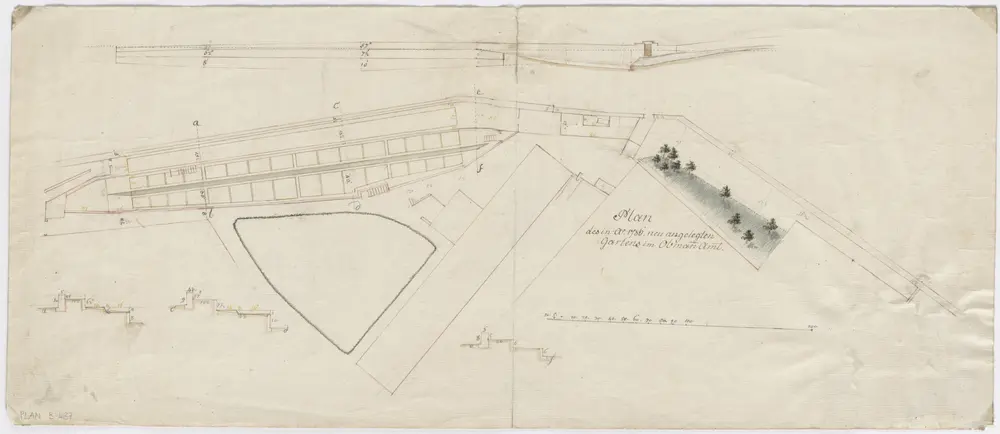 Zürich: 1786 neu angelegter Garten beim Obmannamt; Grundriss