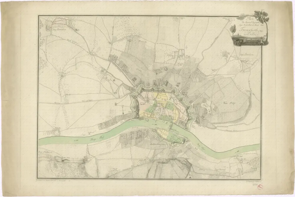 Plan der roemisch kayserlichen freyen Reichs Wahl  und Handel Stadt  Franckfurth am Mayn