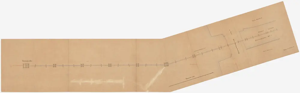 Enge: Von der Fassungsstelle im See bis zur neuen Schanzengrabenbrücke, Fassungsleitung im Schanzengraben; Situationsplan (Zürichsee-Abfluss Nr. 124 a)