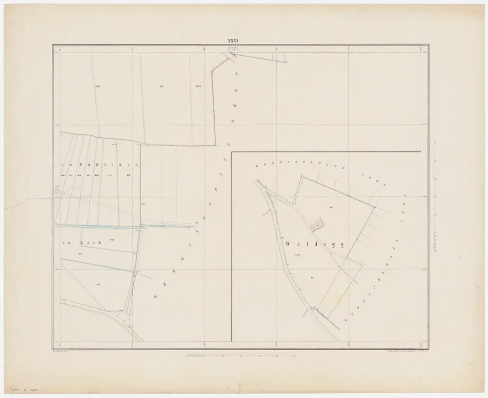Winterthur: Gemeinde; Grundpläne: Blatt XXXI: In Endlikon, Im Loch und Waldegg; Situationsplan
