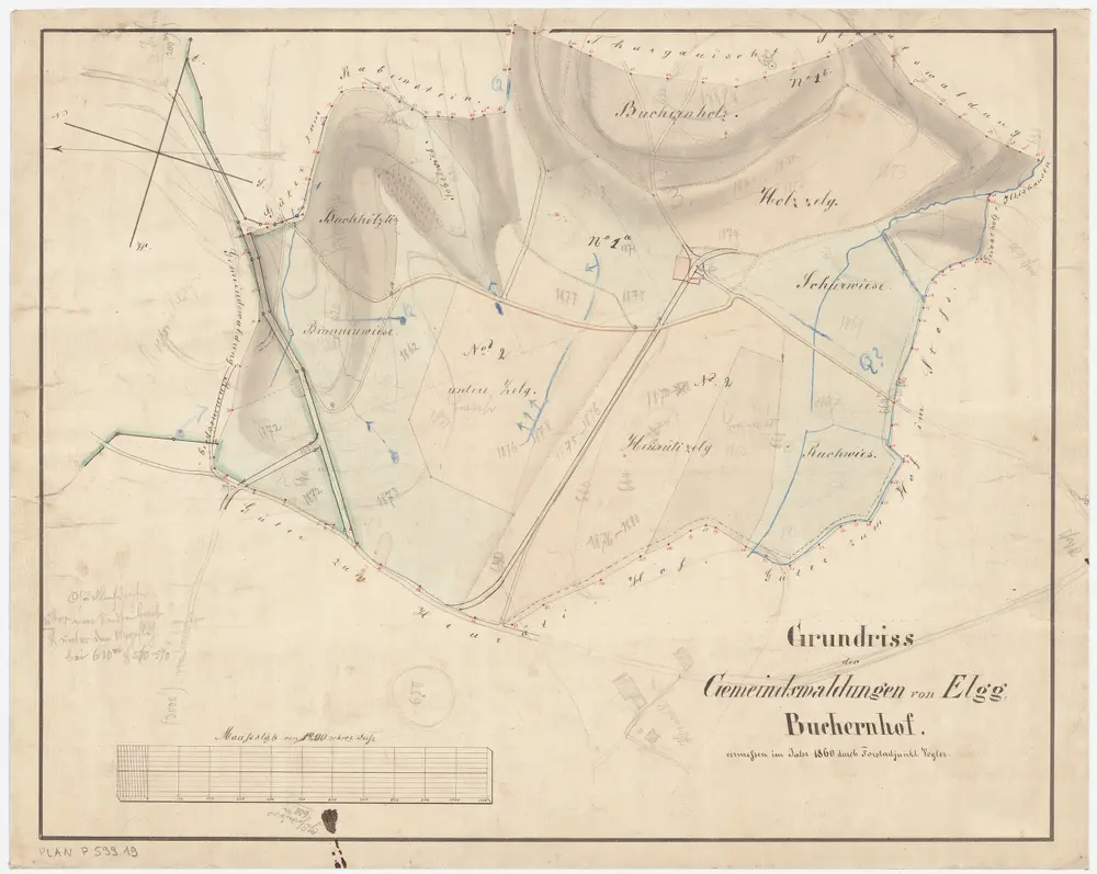 Elgg: Gemeindewaldung: Buechernhof; Grundriss