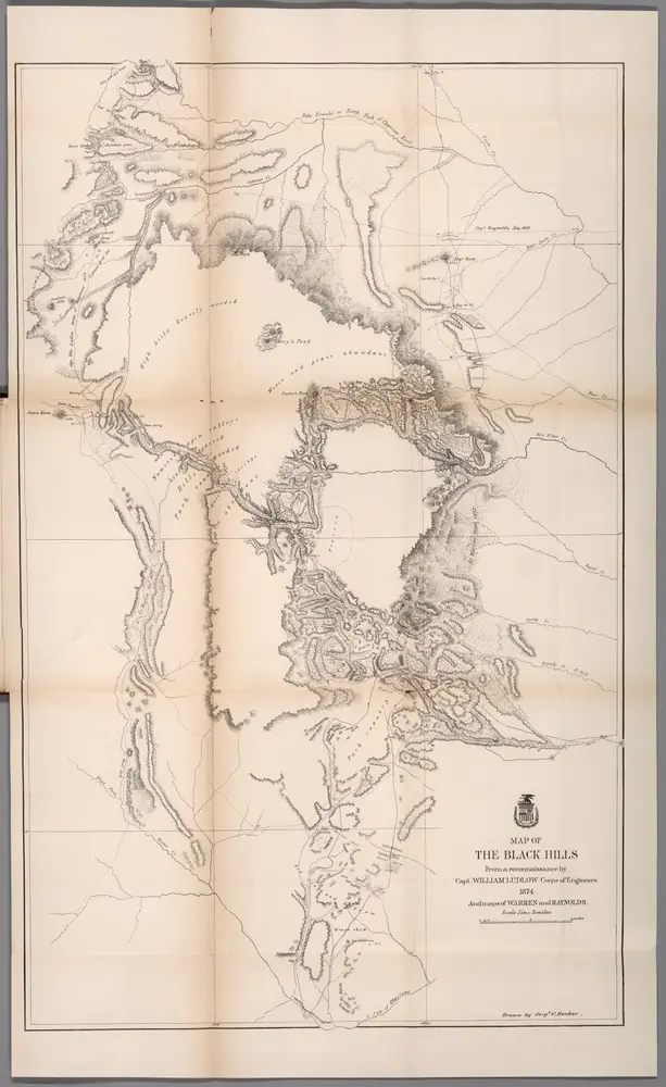 Map of the Black Hills from a reconnaissance by Capt. Wm. Ludlow, Corps of Engineers. 1874