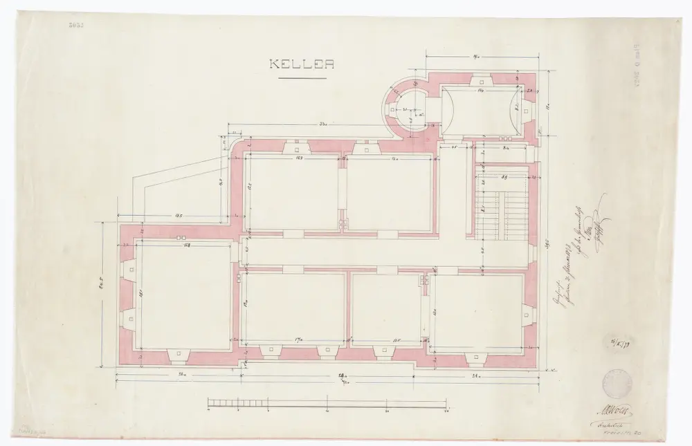 Häuser Freiestrasse 20 und 20 a: Keller; Grundriss