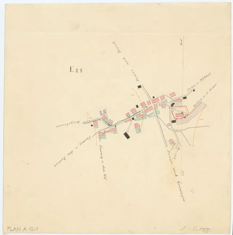 Vorlagen für die Topographische Karte des Kantons Zürich (Wild-Karte): Bezirk Uster: Ortsplan: Egg