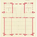 Projektierte Kaserne: Mittelbau, 2. Stock; Grundriss