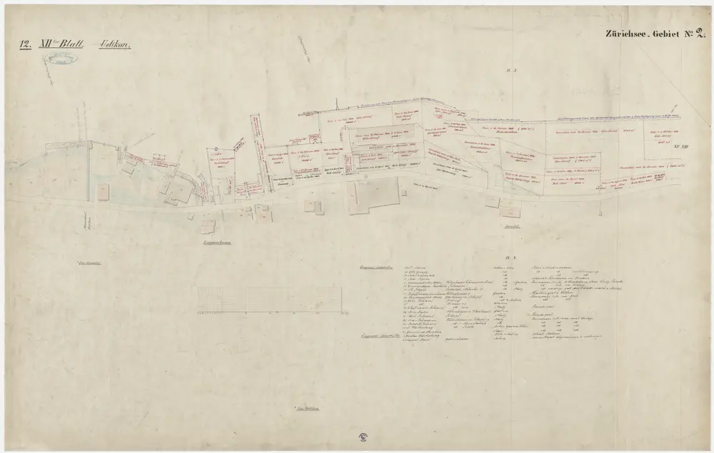 Hombrechtikon bis Zürich: Rechtes Ufer des Zürichsees; Grundrisse: Blatt 12: Uetikon am See