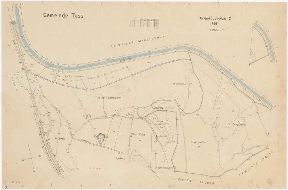 Töss: Bannhalden (In der Bannalde), Leisacher (Im Leisacker); Grundriss