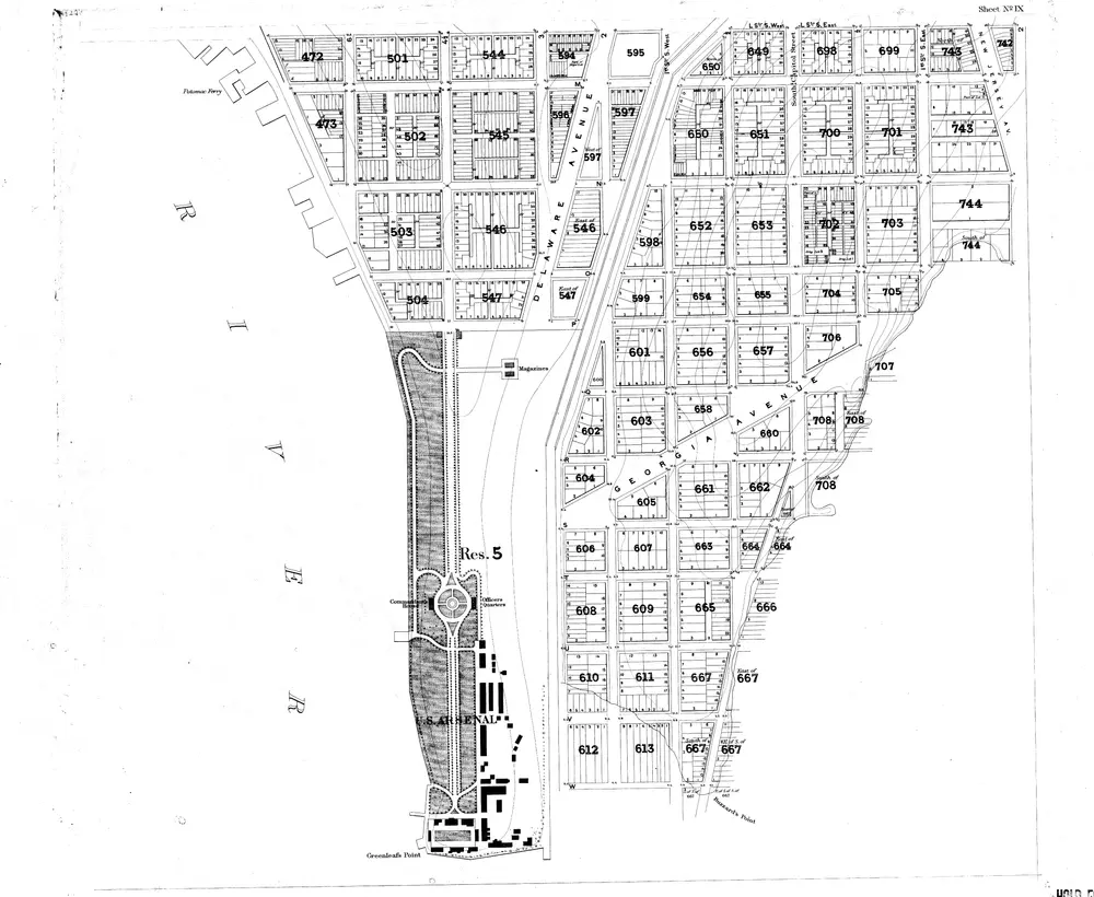 Map Showing City Blocks in Washington, Dc