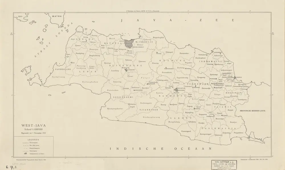 West-Java : bijgewerkt tot 1 November 1935 / Reproductiebedrijf Topografische Dienst