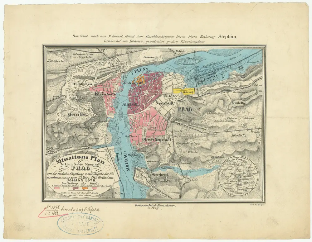 Situations-Plan der königlichen Hauptstadt Prag