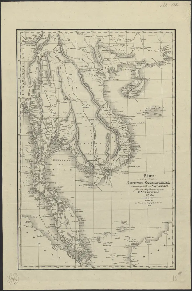 Charte von den Reichen Siam und Cochinchina