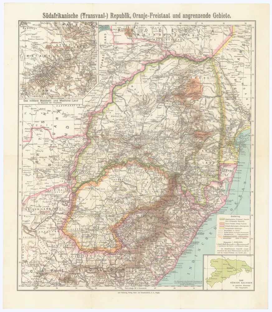 Südafrikanische (Transvaal-) Republik, Oranje-Freistaat und angrenzende Gebiete