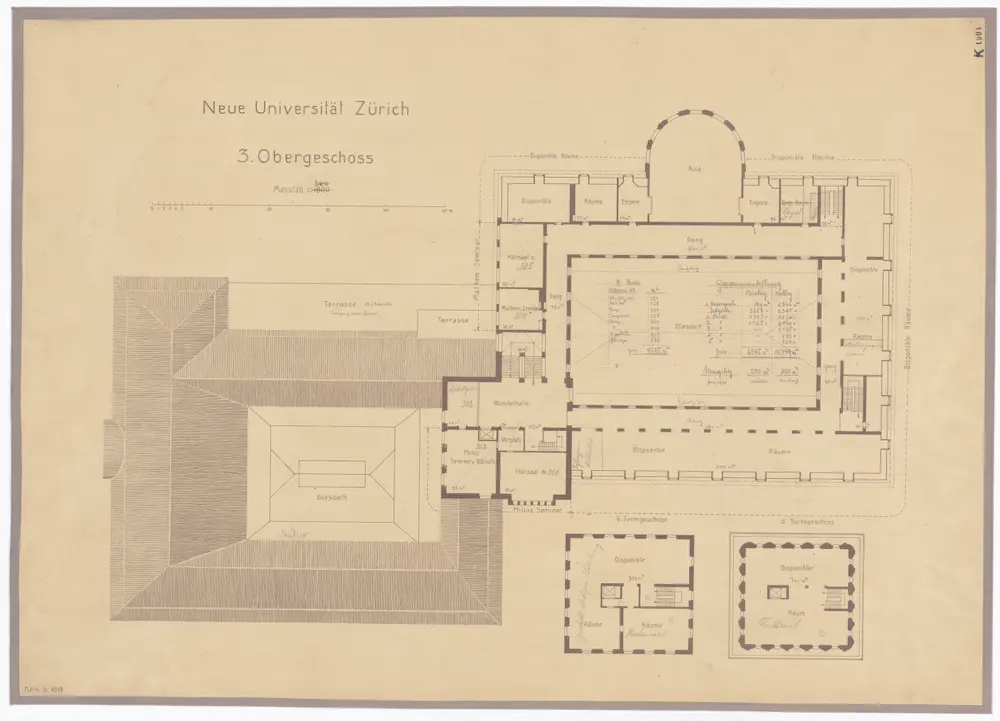 Universität Zürich: 3. Stock; Grundriss