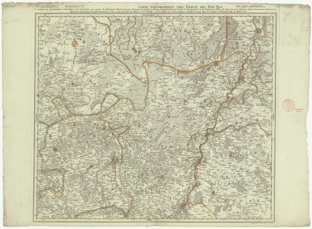 Carte topographique tres exacte des Pais-Bas