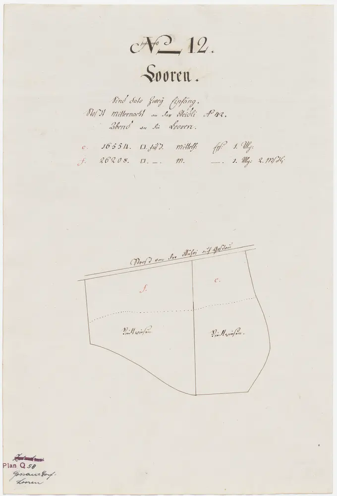 Nr. 12: Zehntengut Looren, an der Strasse von der Wühre nach Gossau gelegen; Grundriss