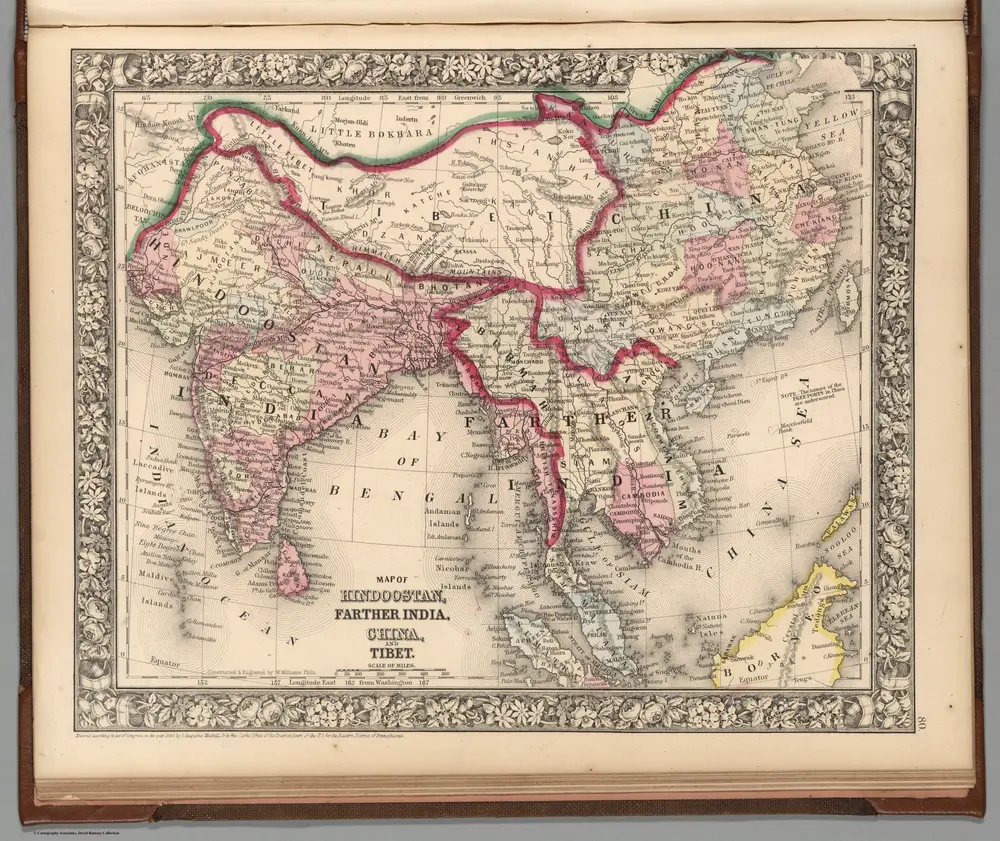 Map of Hindoostan, Farther India, China, and Tibet