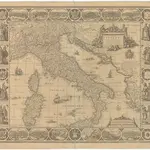 TABULA ITALIAE, Corsicae, Sardiniae, et adjacentium Regnorum, nec non viva praecipuarum Urbium, Locorum, Insignium, et Vestituum