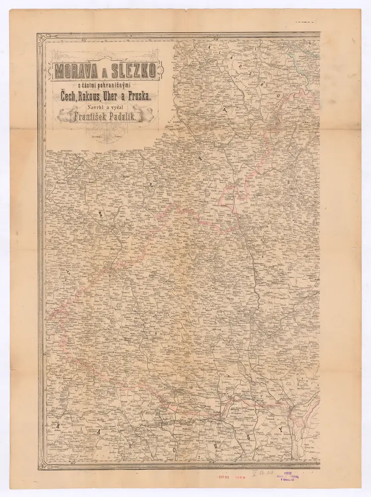 Morava a Slezsko s částmi pohraničními Čech, Rakous, Uher a Pruska.1 mapa ve 2 listech