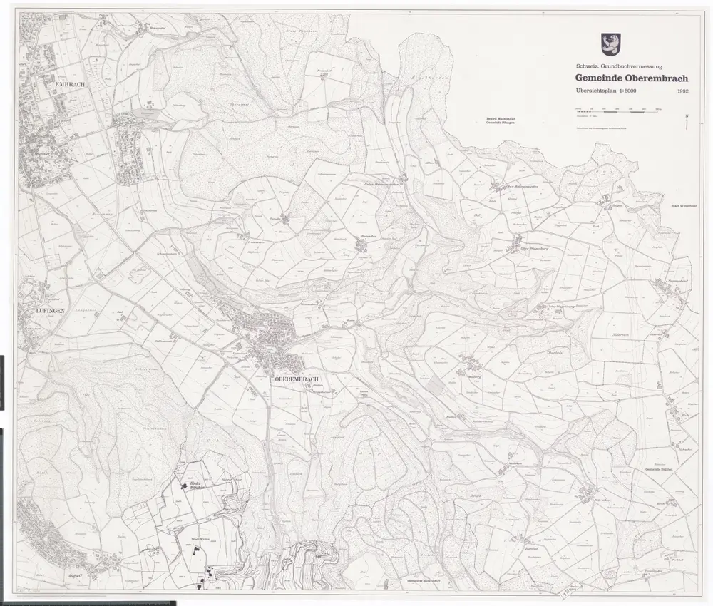 Oberembrach: Gemeinde; Übersichtsplan (Schweizerische Grundbuchvermessung)