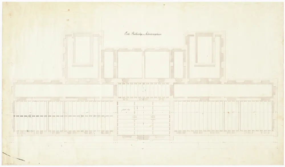 Kantonsspital Zürich, projektiertes Absonderungshaus, Oberstrass: Erste Balkenanlage, Grundriss