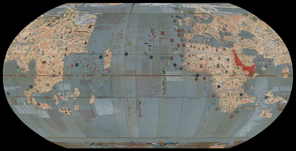 Composite: Robinson Projection. Martin Behaim's Erdapfel, 1492.  (Facsimile of Behaim's Globe).