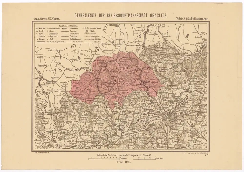 Generalkarte der Bezirkshauptmannschaft Graslitz