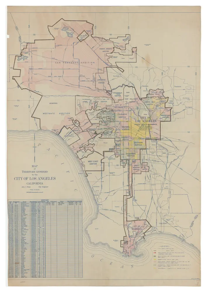 Map of Territory Annexed to the City of Los Angeles, California