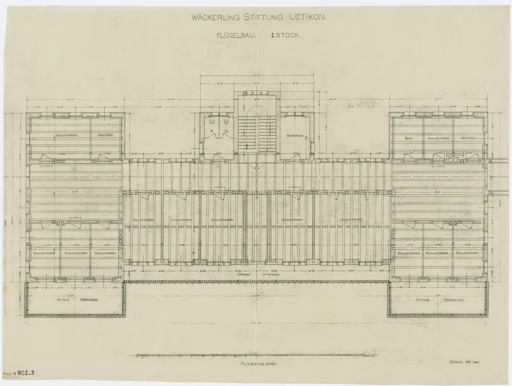 Uetikon am See: Wäckerlingstiftung, Flügelbau; Grundrisse: 1. Stock