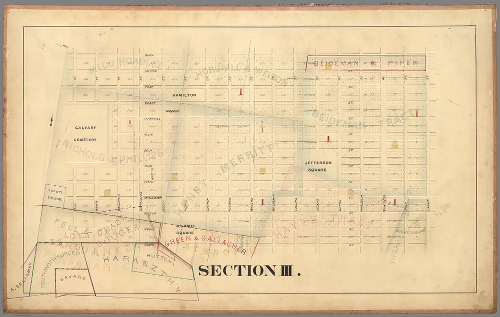 Section III.  San Francisco. Map of Western Addition, Land Claims.