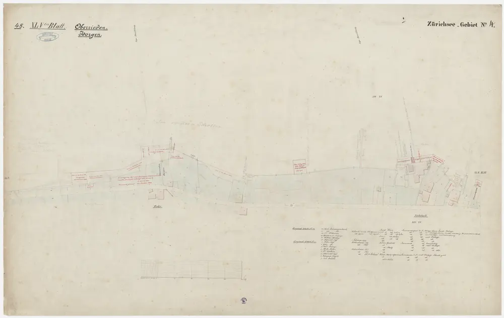 Hombrechtikon bis Zürich: Rechtes Ufer des Zürichsees; Grundrisse: Blatt 45: Oberrieden und Horgen