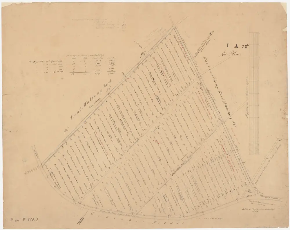 Embrach: Vom Staat in den Jahren 1856-1870 versteigerte Parzellen im Bilg und Hard (Hardwald): In den Jahren 1858-1862 versteigerte Parzellen im Hard (Hardwald); Grundriss