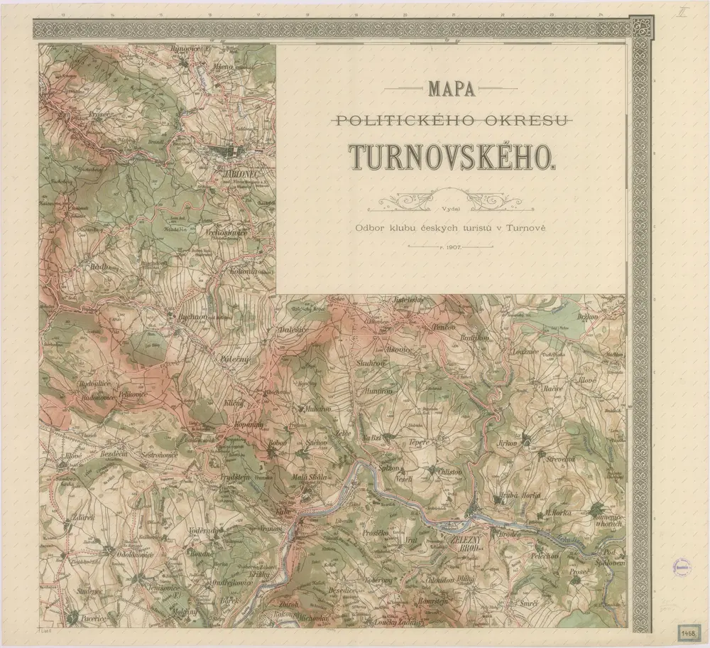 Mapa politického okresu Turnovského