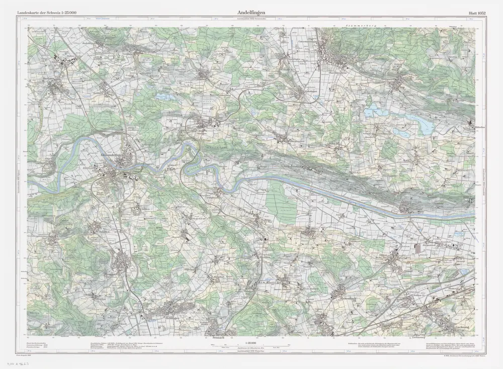 Landeskarte der Schweiz 1 : 25000: Den Kanton Zürich betreffende Blätter: Blatt 1052: Andelfingen