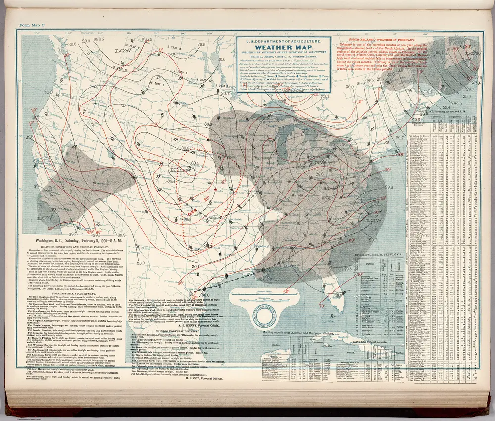 (United States) Weather Map.  February 9, 1901.