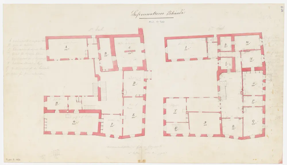 Zürich: Verwaltungsgebäude des Grossmünsterstifts, Erdgeschoss und 1. Stock; Grundrisse (Nr. 9)