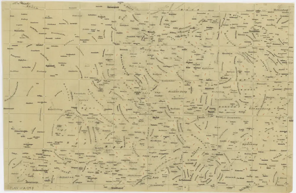 Vorlagen für die Topographische Karte des Kantons Zürich (Wild-Karte): Schrift-Pausen: Blatt IX: Weiach