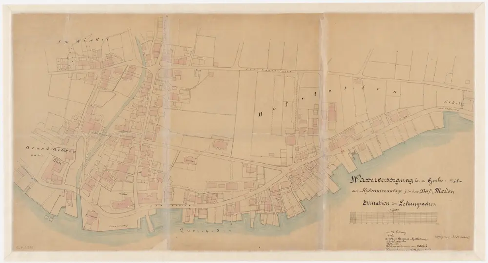 Meilen: Wasserversorgung für die Gerbe von Grund-Gehren bis Schelle; Situationsplan