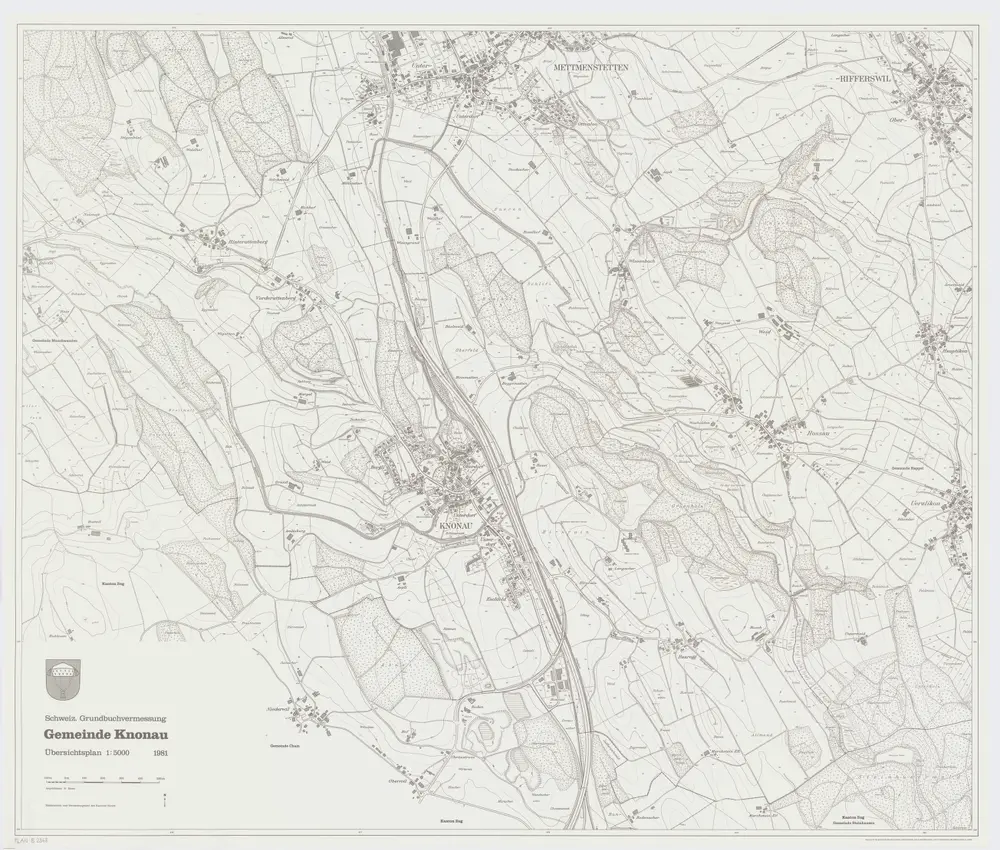 Knonau: Gemeinde; Übersichtsplan (Schweizerische Grundbuchvermessung)
