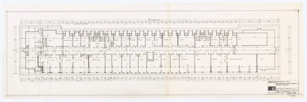 Kantonsspital Zürich (Dermatologische Klinik), Gloriastrasse 31: Grundrisse: Geschoss F; Grundriss