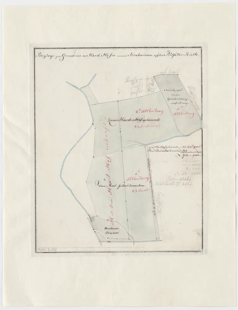 Altstetten: Strohwiesen auf dem Altstetter Ried; Grundriss (Beilage zum Grundriss des Hardhofes)