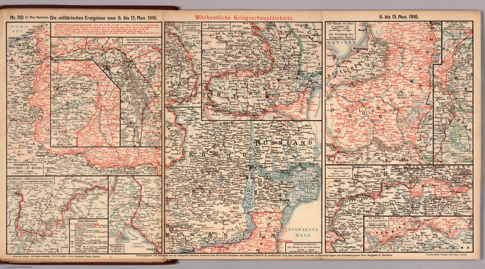 World War I Map (German), Nr. 110. Military Events ... to November 20, 1916.