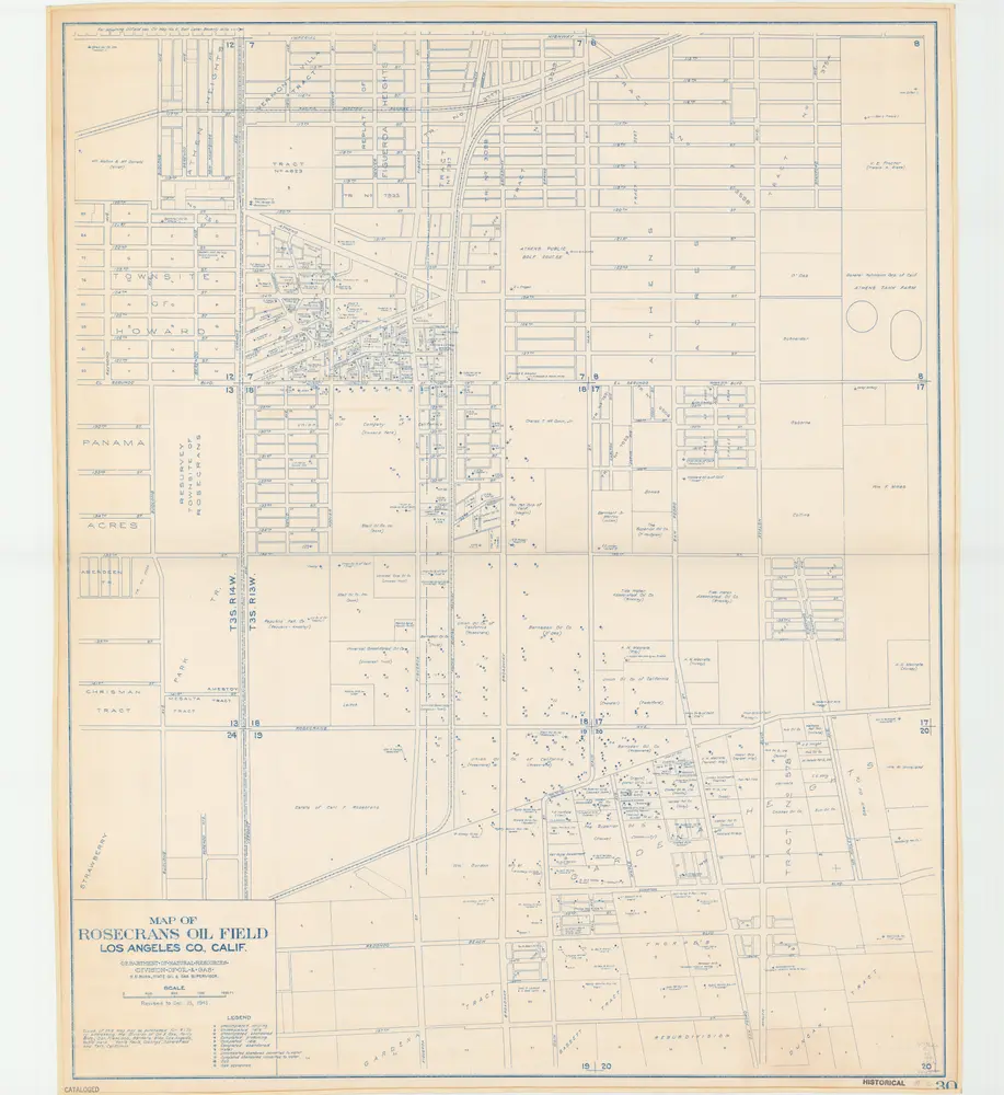 Map of Rosecrans Oil Field, Los Angeles Co., Calif. / Department of Natural Resources, Division of Oil & Gas.