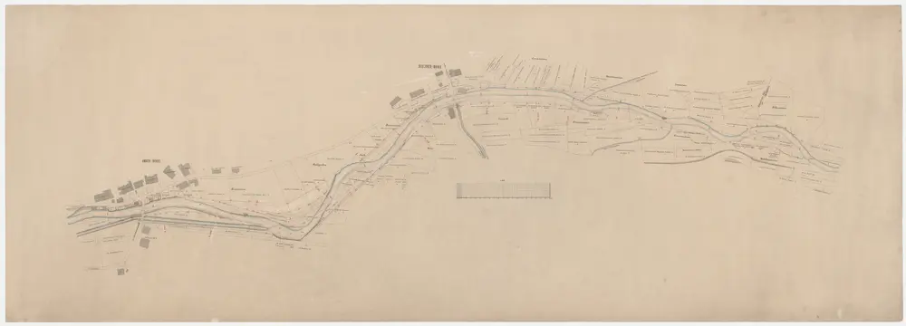 Höri, Hochfelden: Oberhalb der Brücke in Oberhöri bis zum Wilenhof, Glattkorrektion; Situationsplan