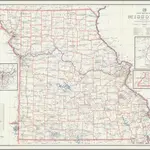 Post Route Map of the State of Missouri Showing Post Offices ...  April 1, 1959.