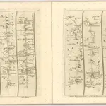 mapa z atlasu "The Roads through England delineated or, Ogilby ́s Survey, Revised, Improved, and Reduced to a Size portable for the Pocket By John Senex F, R, S. Being an Actual Survey of all the Principal Roads of England, And Wales, Distinctly laid down on one hundred "