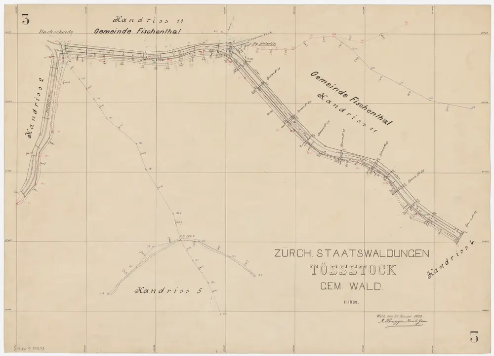 Wald, Fischenthal, Goldingen SG: Waldungen: Wald: Staatswaldung Tössstock; Grundriss 3