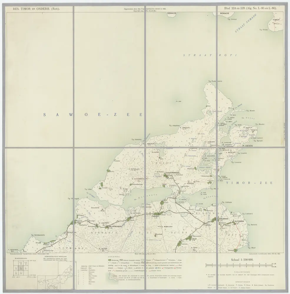 Res. Timor en Onderh. (Roti), Blad 224 en 229 (Alg. No. L-85 en L-86), uit: Res. Timor en onderh